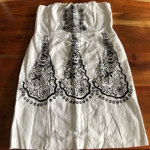 BANANA REPUBLIC white Strapless Dress size 14